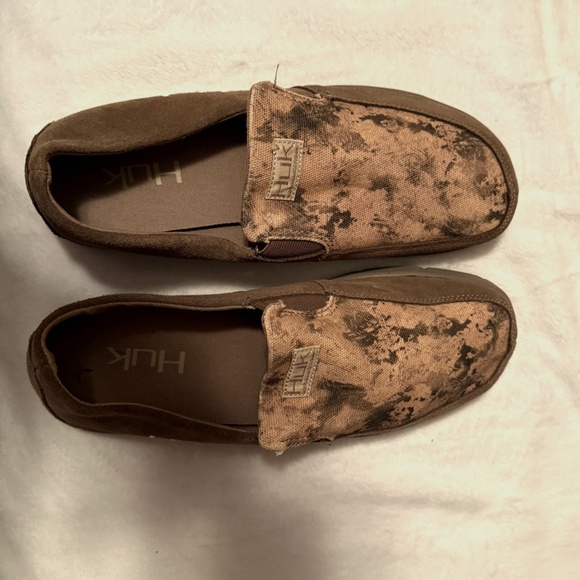 Huk Mens Camouflage/Chocolate slip-ons - Picture 1 of 6